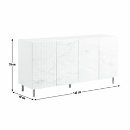 Argos Home  Shayla 4 Door Large Sideboard - Marble Effect - thumbnail 2