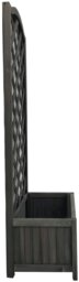 Straight Lattice Wooden Planter - Grey - thumbnail 2
