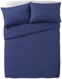 Habitat Cotton Rich 180 TC Plain Navy Bedding Set - King - thumbnail 1