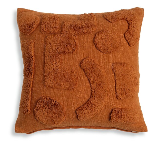 Habitat Abstract Tufted Cushion - Orange - 43x43cm - image 1