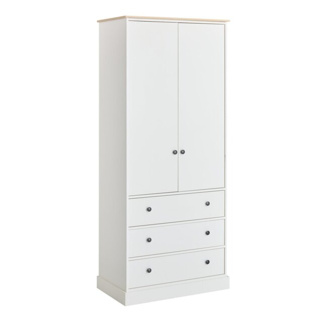 Argos Home Kensington 2 Door 3 Drawer Wardrobe - Ivory - image 1