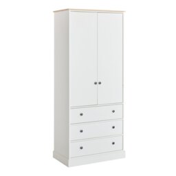 Argos Home Kensington 2 Door 3 Drawer Wardrobe - Ivory - thumbnail 1