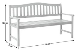 Argos Home Henrietta 3 Seater Wooden Garden Bench - thumbnail 2