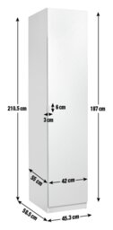 Habitat Munich 1 Door Mirror Wardrobe - White - thumbnail 2