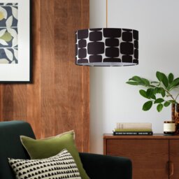 Habitat x Scion Black Lohko Lampshade - 49cm - thumbnail 2