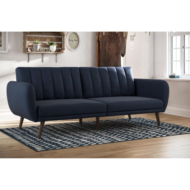 Novogratz Brittany Fabric Clic Clac Sofa Bed - Navy Blue - image 1