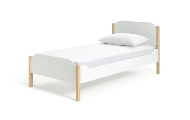 Habitat Nico Single Wooden Bed Frame - White & Pine - image 1