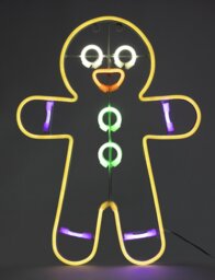 Habitat Neon Effect Gingerbread Shaped Christmas Lights - thumbnail 2