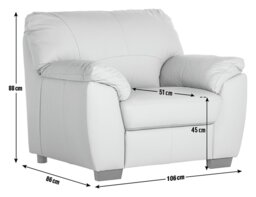 Argos Home Milano Leather Armchair - Light Grey - thumbnail 2