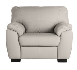 Argos Home Milano Leather Armchair - Light Grey - thumbnail 1