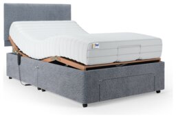 Mibed Mem SmallDouble Adjustable Drawer Bed & Mattress- Grey - thumbnail 2