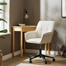 Habitat Rama Fabric Office Chair - White - thumbnail 2