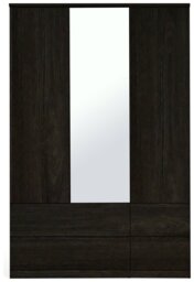 Argos Home Jenson 3 Door 4 Drawer Mirror Wardrobe - Black - thumbnail 2