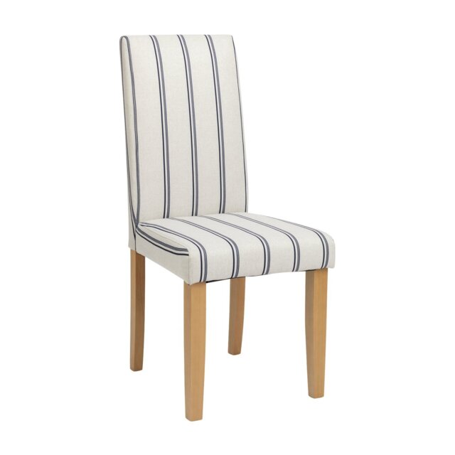 Argos Home Midback Pair of Stripe Dining Chair- White & Blue - image 1