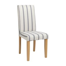 Argos Home Midback Pair of Stripe Dining Chair- White & Blue - thumbnail 1