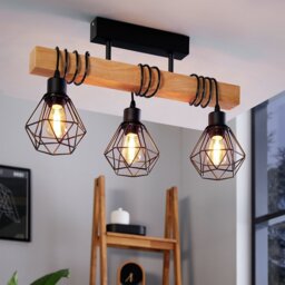 EGLO Townshend 5 3 Light Pendant Light - Black - thumbnail 1