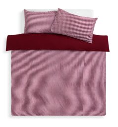 Habitat Gingham Seersucker Burgundy Bedding Set - Single - thumbnail 2