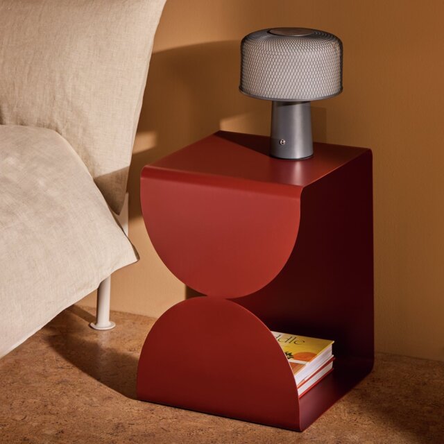 Habitat Iro Bedside Table - Burgundy - image 1