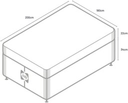 Sealy Eldon Comfort Superking Divan Bed - Grey - thumbnail 2