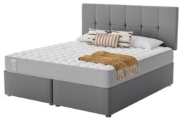 Sealy Eldon Comfort Superking Divan Bed - Grey - thumbnail 1