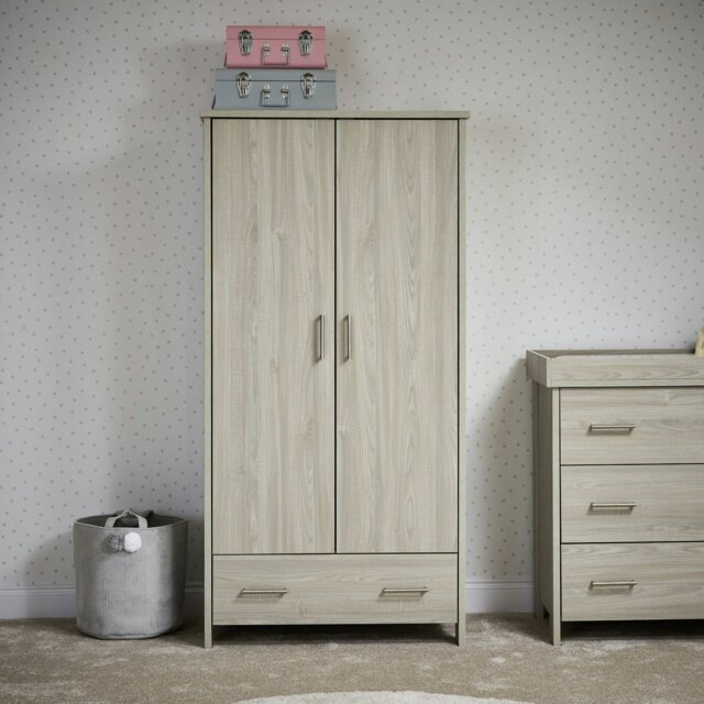 Obaby Nika Double Wardrobe - Grey Wash - image 1