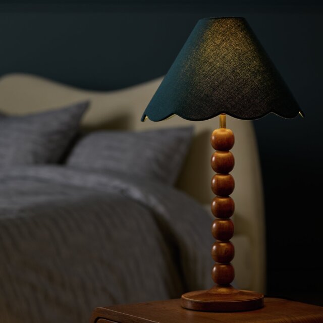 Habitat Scallop Edge Blue Lampshade - 32cm - image 1