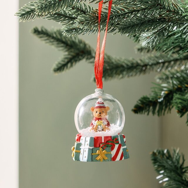 Argos Home Single Bear Snowglobe Hanging Christmas Ornament - image 1