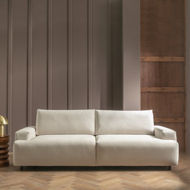 Habitat Julien Fabric 4 Seater Sofa Bed - Natural - image 1