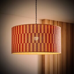 ValueLights Lori Orange Bamboo Checker Easy Fit Lampshade - 45cm - thumbnail 2