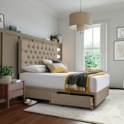Silentnight Sassaria Superking 2 Drawer Divan Bed - Sandstone