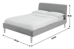 Habitat Ren Double Fabric Bed Frame - Charcoal - thumbnail 2