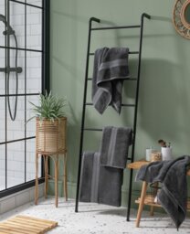Habitat Luxury Lyocell 2 Pack Hand Towel - Charcoal - thumbnail 1
