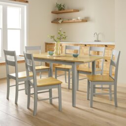 Argos Home Chicago Extending Grey Dining Table & 6 Chairs - thumbnail 1