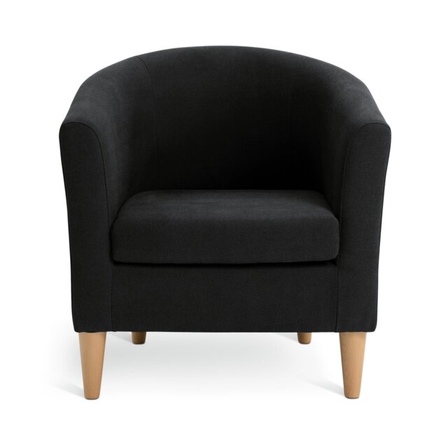 Argos Home Tub Faux Leather Chair - Black - image 1
