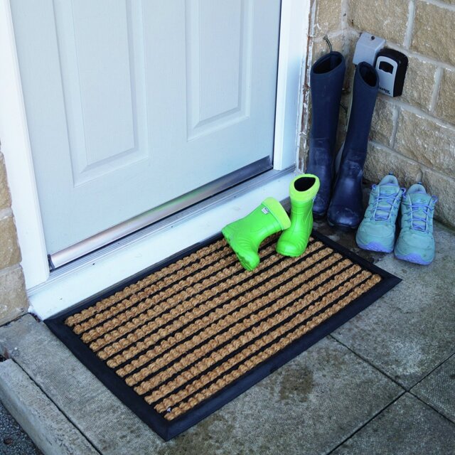 Mighty Mats Premium Rubber Natural & Black Doormat - 45x75cm - image 1