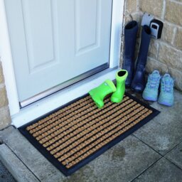 Mighty Mats Premium Rubber Natural & Black Doormat - 45x75cm - thumbnail 1
