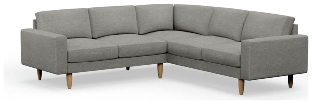 Hutch Plus Fabric Block Arm 5 Seater Corner Sofa - Dove Grey - image 1