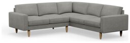 Hutch Plus Fabric Block Arm 5 Seater Corner Sofa - Dove Grey - thumbnail 1