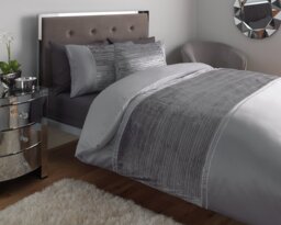 Argos Home Sparkle Velvet Grey Bedding Set - Superking - thumbnail 1