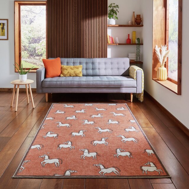 Scion Canter Spice Terracotta Flatweave Rug - 76x150cm - image 1