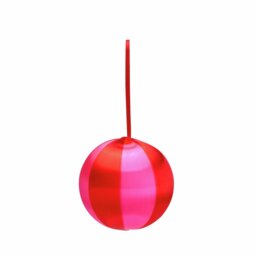 Habitat Pack of 6 Satin Christmas Baubles - Red and Pink - thumbnail 2