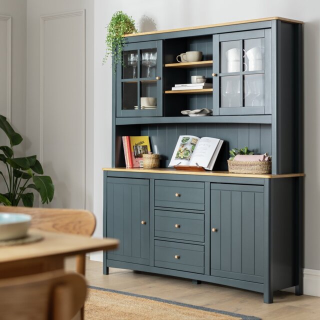 Habitat Bournemouth 4 Door 3 Drawer Sideboard Dresser- Blue - image 1