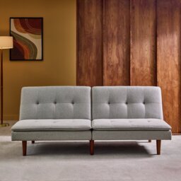 Habitat Theo Fabric 3 Seater Clic Clac Sofa Bed - Grey - thumbnail 1