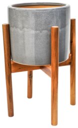 Ivyline Anzio Ceramic Planter - Warm Grey - thumbnail 1