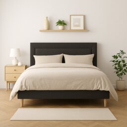 Millbrook Border Superking Fabric Bed Frame-Charcoal - thumbnail 1