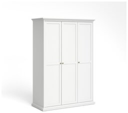 Tvilum Paris 3 Door Wardrobe - White - thumbnail 1