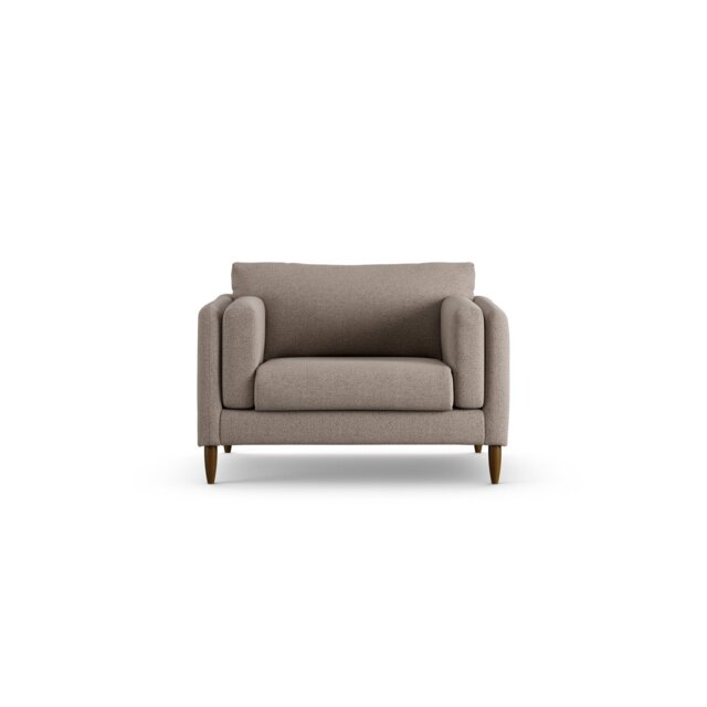 Habitat Newington Fabric Cuddle Chair - Mocha - Dark Leg - image 1