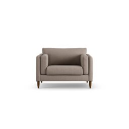 Habitat Newington Fabric Cuddle Chair - Mocha - Dark Leg - thumbnail 1