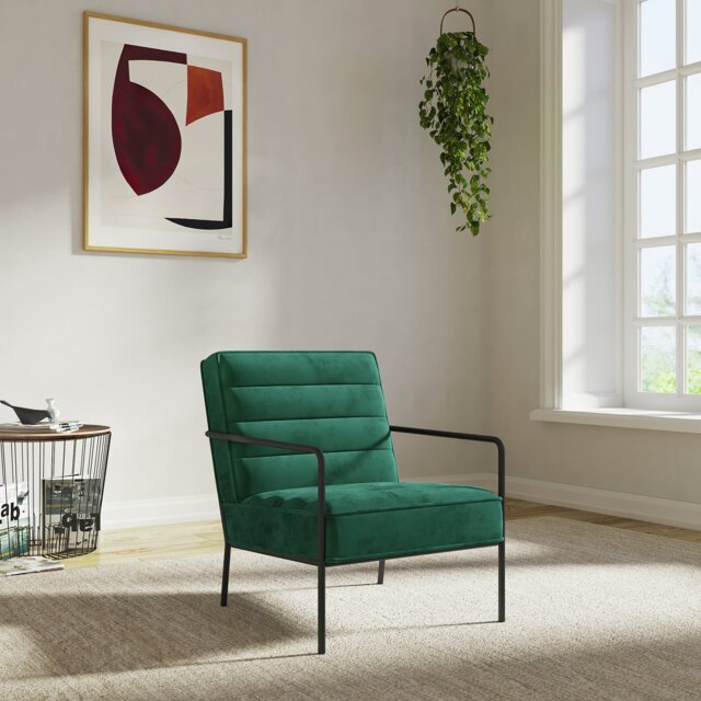 Dorel Bookham Velvet Accent Chair - Green - image 1