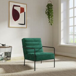 Dorel Bookham Velvet Accent Chair - Green
